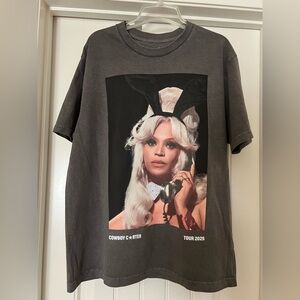 Beyonce Cowboy Carter Las Vegas Exclusive Gray Graphic T-Shirt Official Merch.